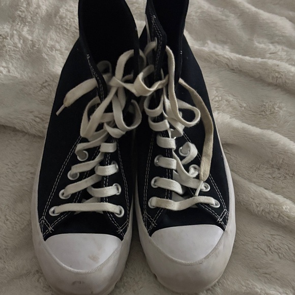 Converse All Star Lugged Platform Sneaker Black/White Womans size 9 - Picture 5 of 5